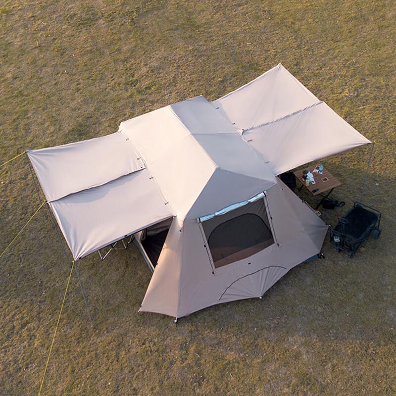 OEING Two-Room Ridge Camping Tent with Canopy