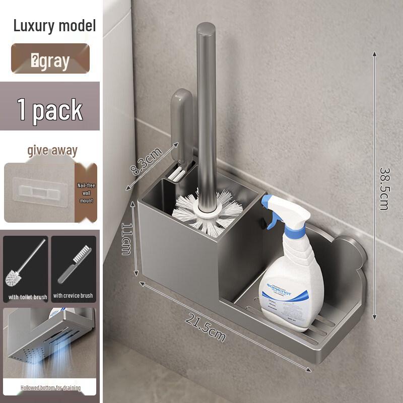 LIEI Wall-Mounted Toilet Brush with Storage