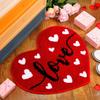 Koupelnový kobereček na Valentýna Protiskluzová podložka do vany ve tvaru srdce Měkká omyvatelná sprchová podložka Love Shape Dekorace do koupelny