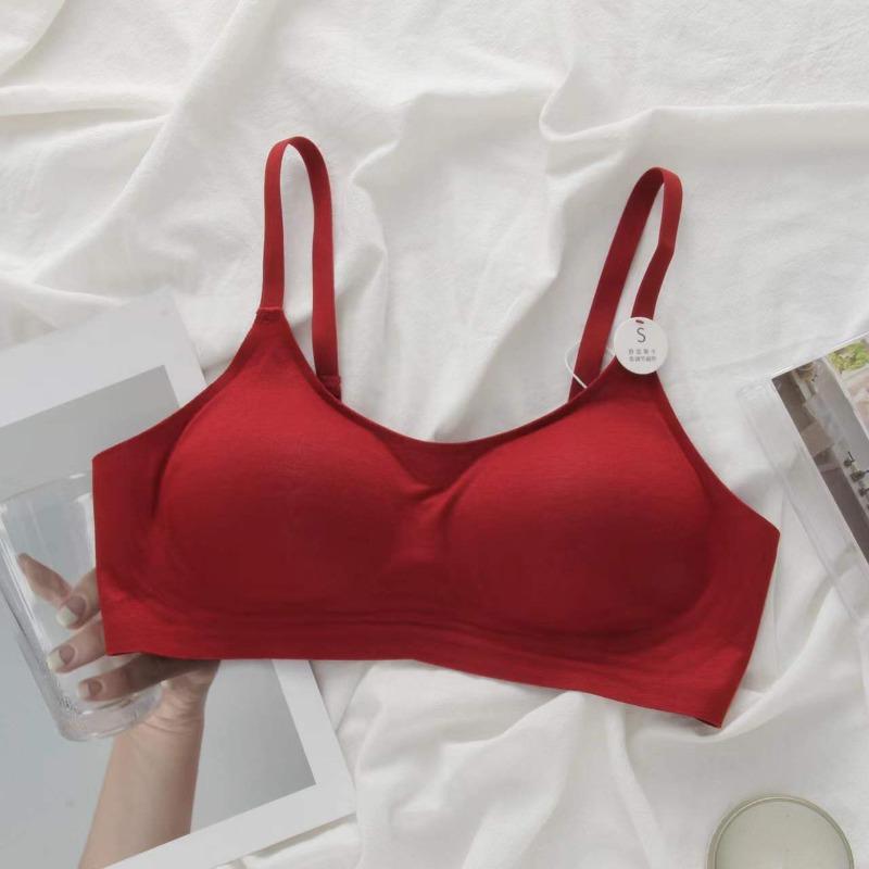 Jelly Strip Thread Comfortable Seamless Steel Rim Sports Underwear Sleeping Girl Bra