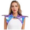 Boléro Armure Gothique Métallique Brillant pour Femmes Pauldrons Steampunk à Col Design Costume de Fête