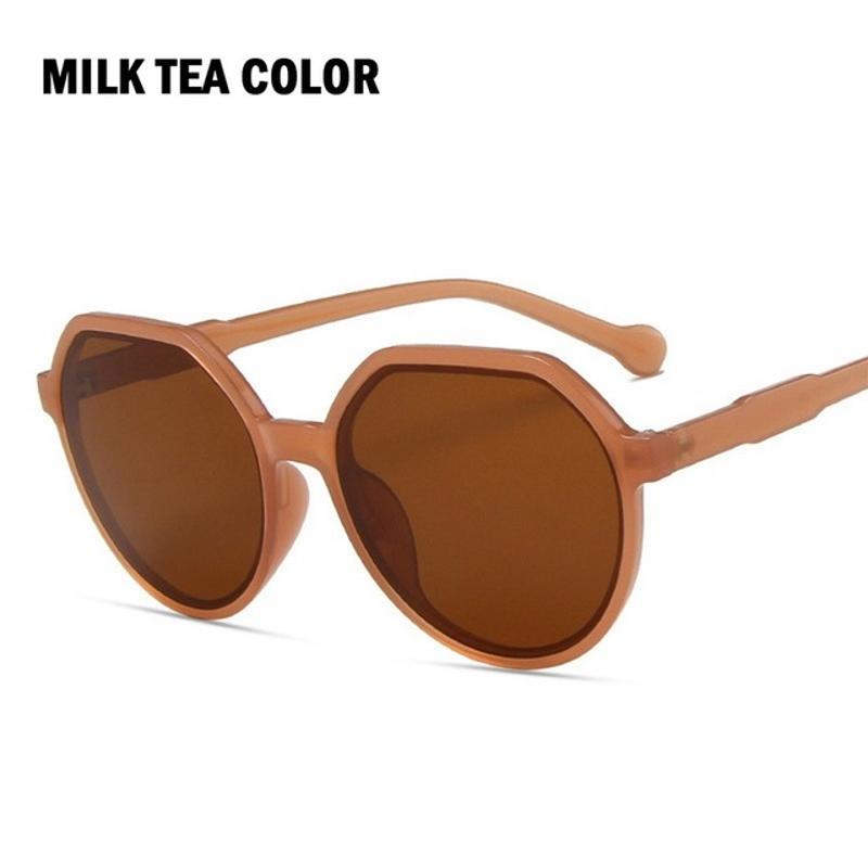 New Fashion Style All-match Trend Sunglasses Personalized Round Frame Sunglasses Ins Trend Candy Color Big Frame Sunglasses