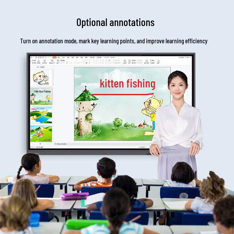 65-inch Smart Interactive Flat Panel Display with Dual OS and Mobile Stand (CN version)