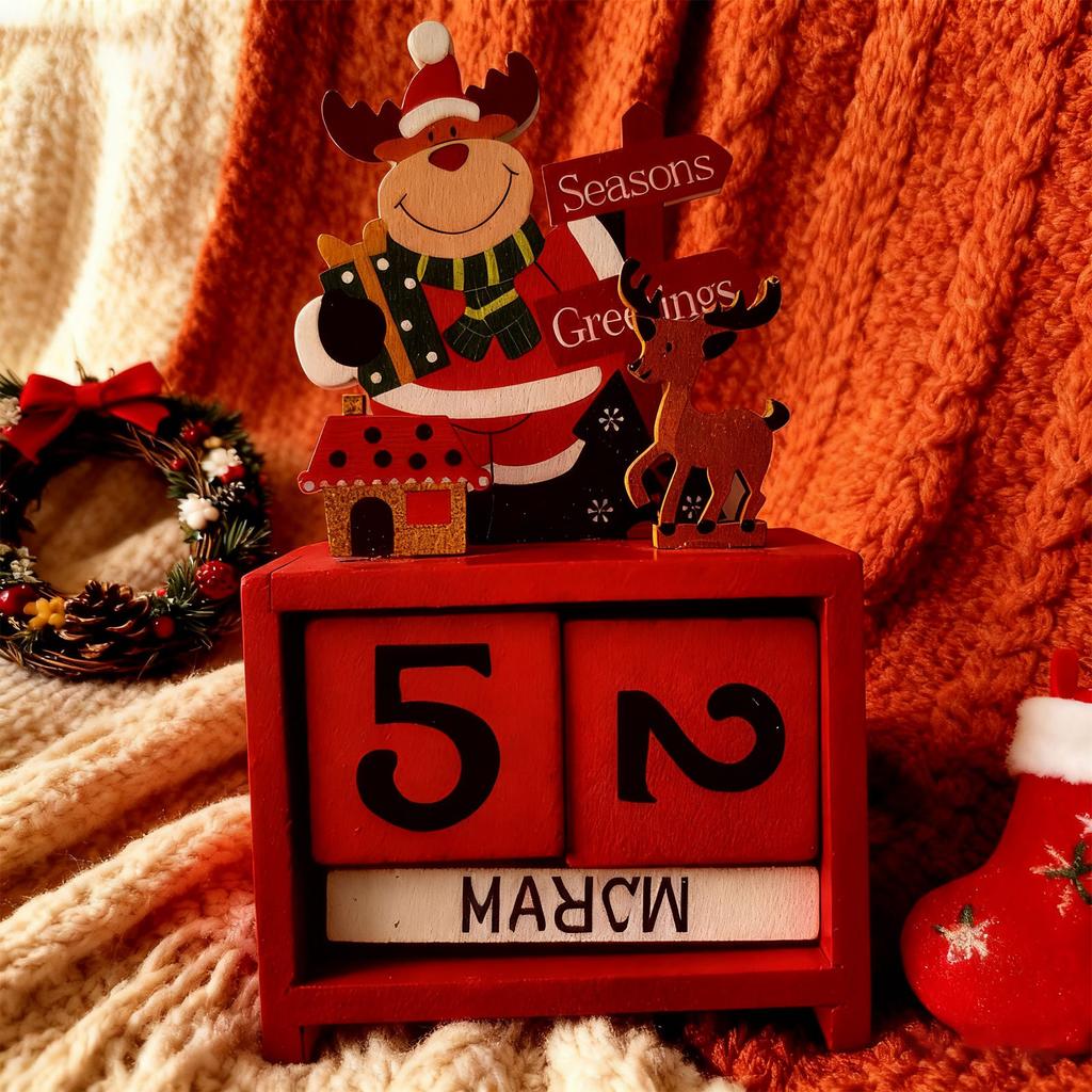 [Christmas Countdown Must-Have]Wooden Advent Calendar Decor | Festive Desktop Ornament & Countdown Calendar | Perfect Christmas Gift For Home Decor.