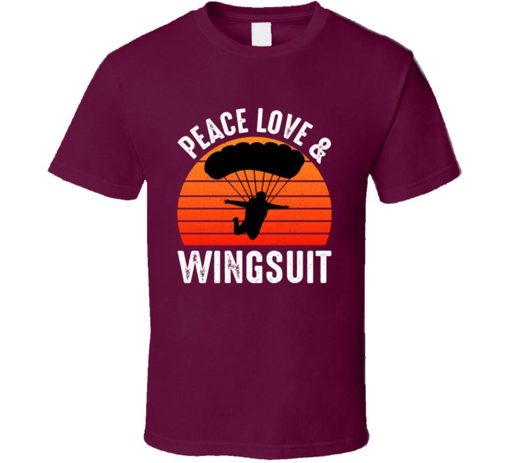 Peace Love & Windsuit Funny Skydiving Gift T Shirt 4XL