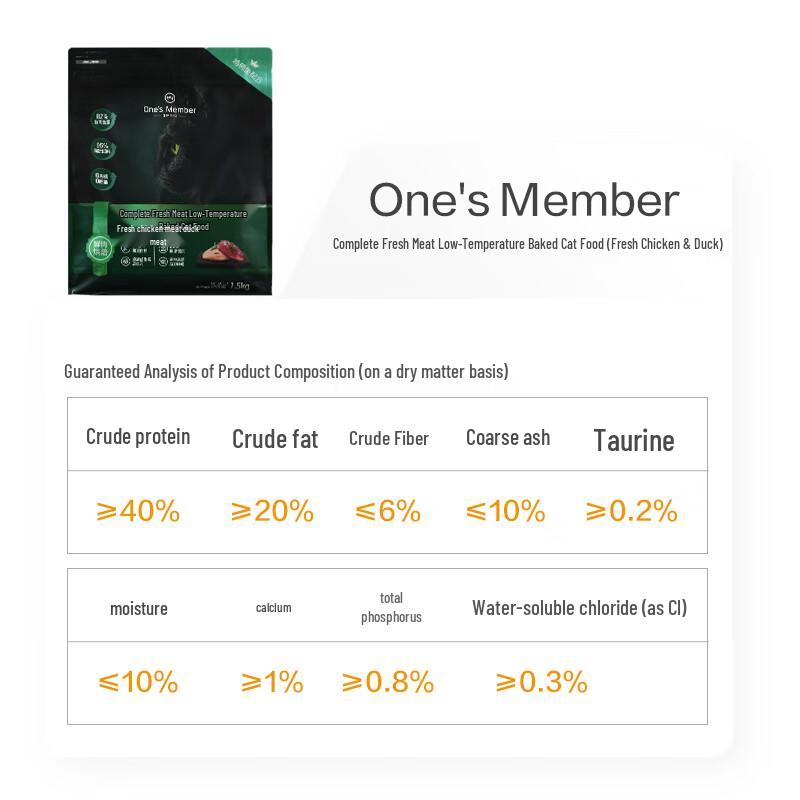 One's Member Complete & Balanced Low-Temp Baked Fresh Meat Cat Food