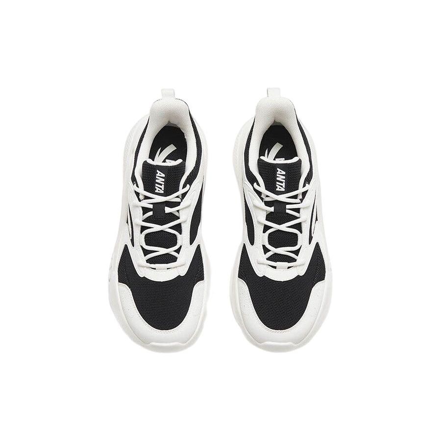 Anta Tide Worship TD Shock Absorption Non-Slip Wear-Resistant Low-Top Sports Casual Shoes Women sneakers White Black 122318841-2