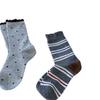 Socken Damen Mittelsaison Strümpfe Trendige Socken Grau College-Stil Strümpfe Vielseitige Gestreifte Stapelbare Socken