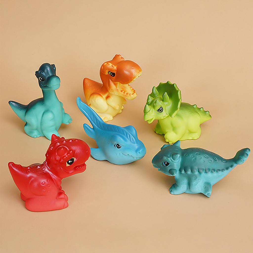 Baby And Children's Vinyl Toys For Stress Relief, Squeezing And Playing, Parent-child Interaction, Making Sounds, Dinosaur Bathing And Water Play Toys