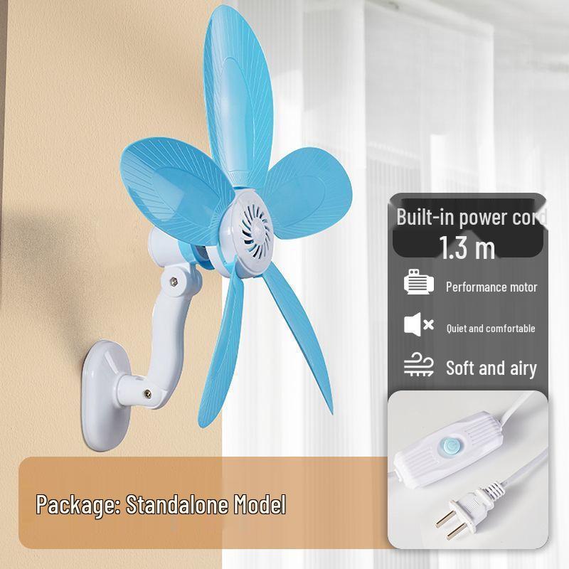 

Wall-Mounted Mini Fan for Dorms, Bedsides, Kitchens, Bathrooms - No Drill, Easy Install. Basic + 1.3m Wire with Switch + 3 Adhesive Strips