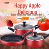 SUPOR China Red Non-stick 3-Piece Cookware Set