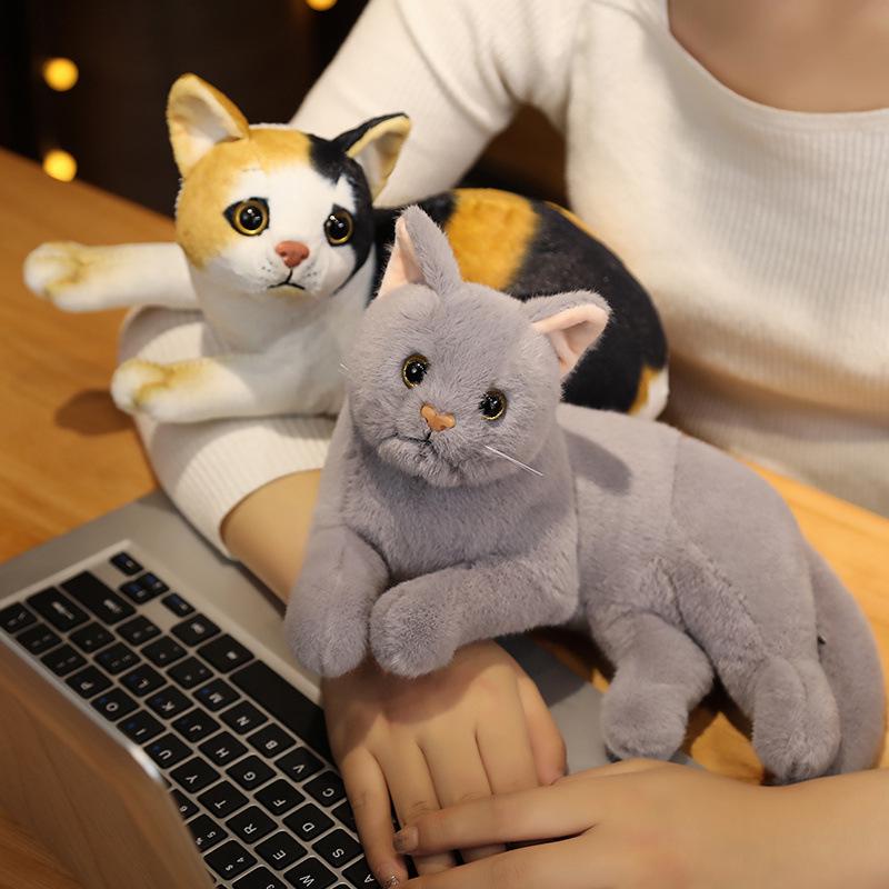 Cute Kitten Plush Pillow Doll - Small Floral Comfort Toy for Kids