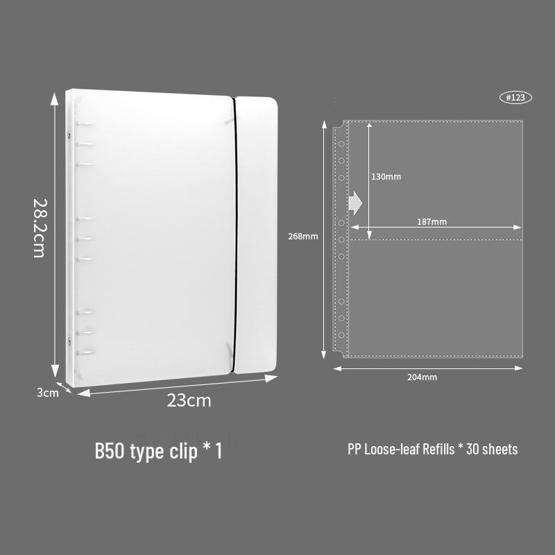 B5 Transparent 9-Hole Loose-Leaf Binder & 8-Inch Photo Album with Character Card Storage Large B5 strap with 9-hole O-type clip