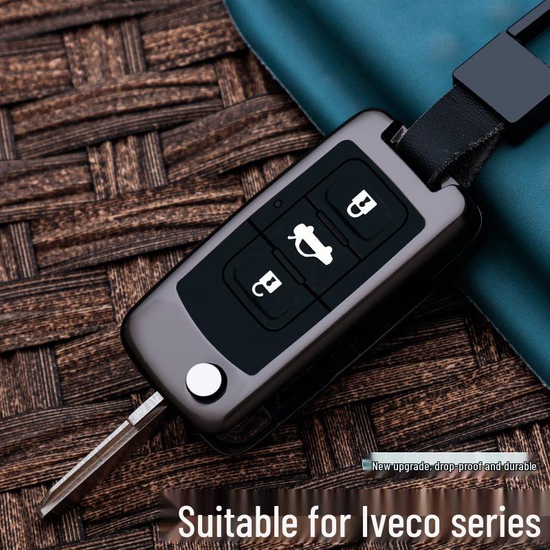 Nanjing Iveco High-End Remote Key Cover for DeYi, KeBaoDi, DouLing, OuSheng, BaoDi Models Iveco A Black