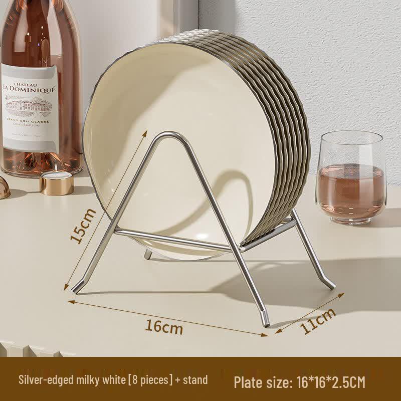 Nordic Plastic Bone Dish & Snack Plate Set with Holder