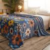 Flower Blanket for Sofa Reactive Printed Thin Blanket for Beds Single/Queen/King Coral Fleece Flannel Blanket Soft Warm Plaids