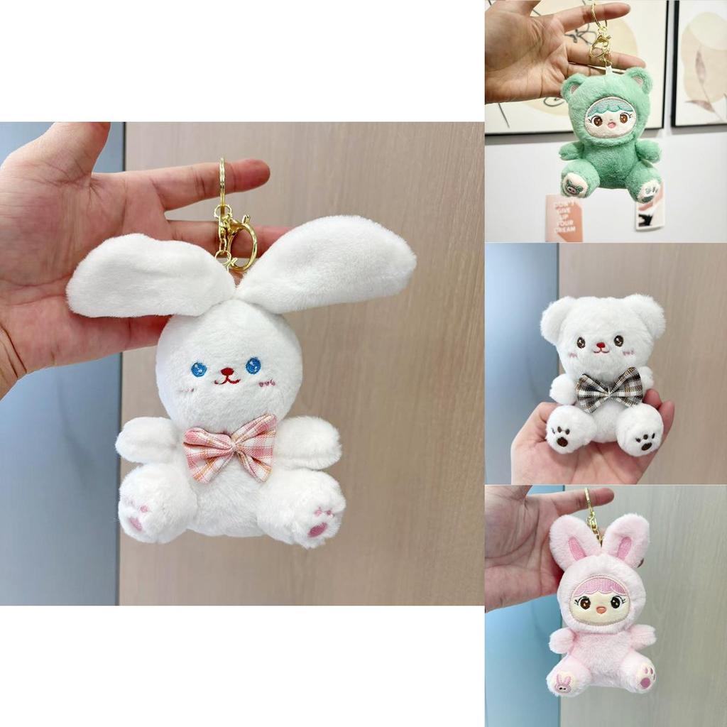 Cute Plush Toy Bear Adorable Stuffed Bunny Doll For Girls Birthday Gifts And Backpack Charm