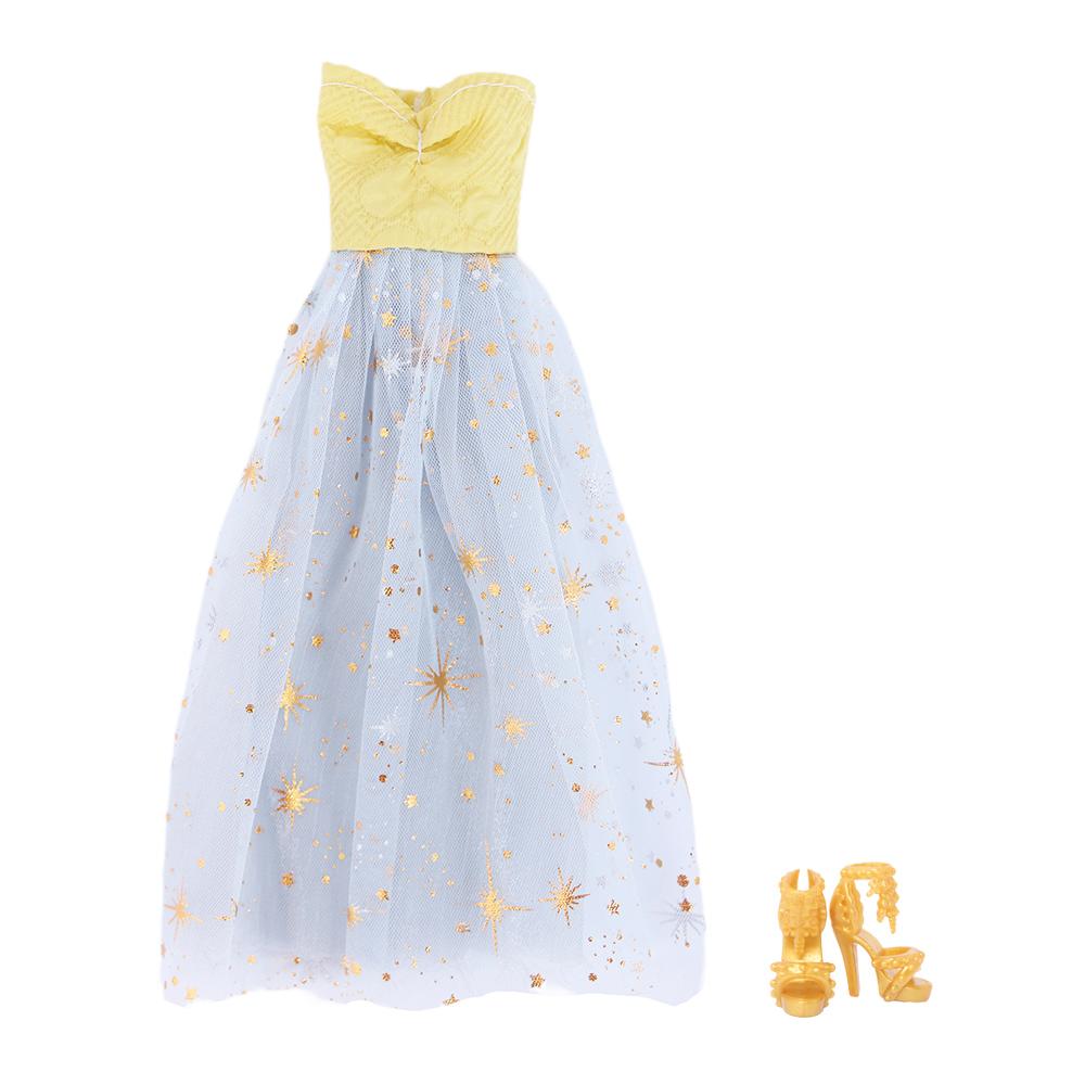 2 Pcs/Set Fashion Doll Clothes Daily Wear Tops Pants Mini Dress Gown with High Heels Shoes Sport Boots