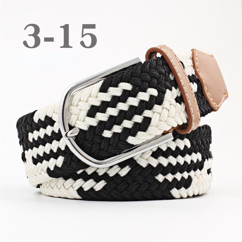 2026 New Fashion High Quality Explosive Women's Canvas Belt Men's Elastic Belt Casual Stretch Woven Pin Buckle Belt