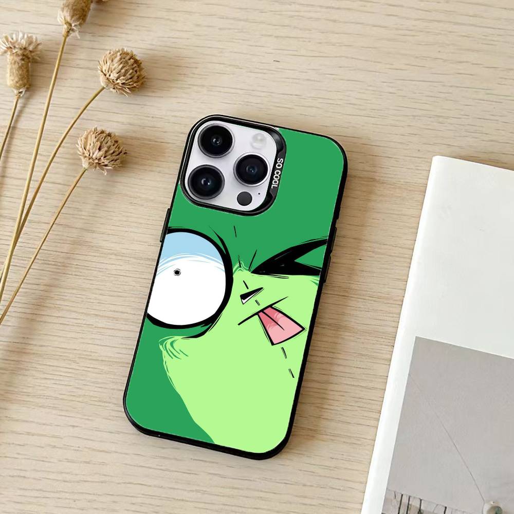 Cartoon I-Invader Zim Gir Phone Case For iPhone 17,16,15,14,13,12,11,Pro Max,Plus Candy Silver Cover