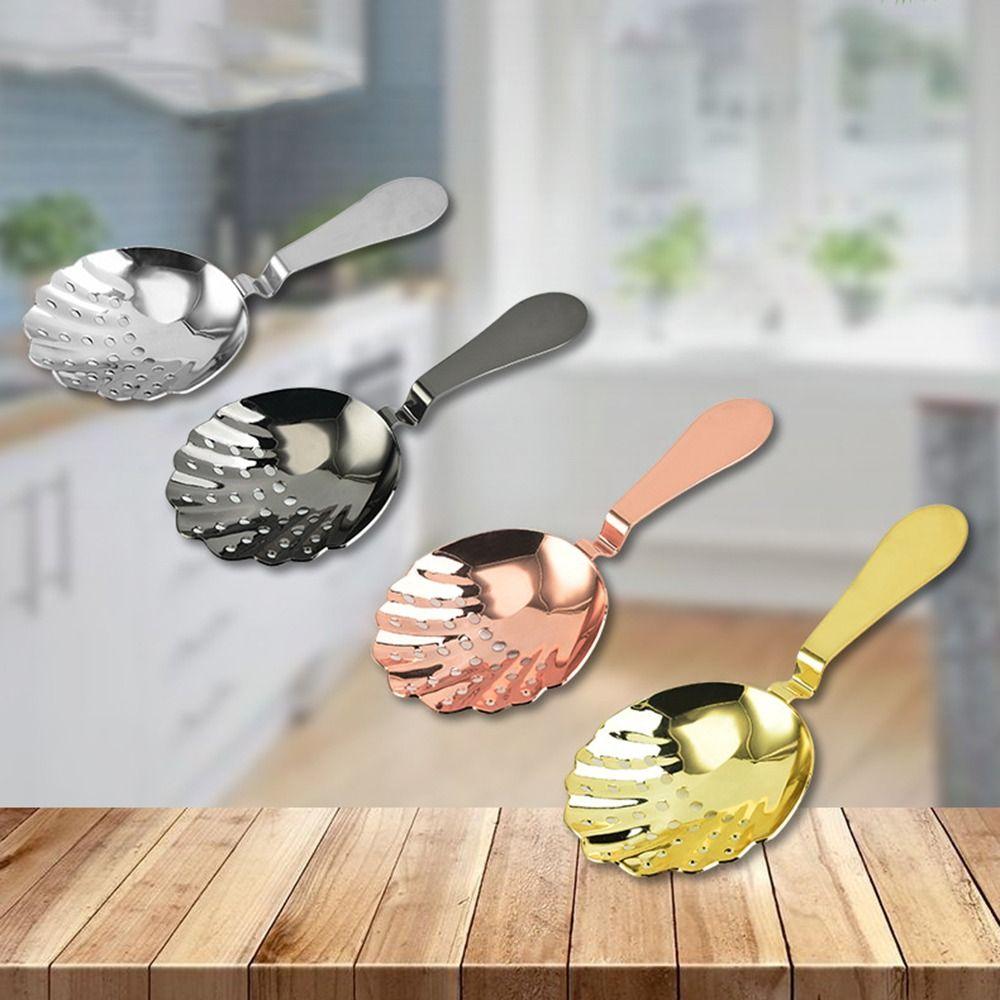 Bartender Stainless Steel Shell Shaped Cocktail Tool Julep Bar Strainer Percolator Ice Cube Filter