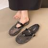 Summer Rhinestone Mary Jane Bag Head Slippers Women's 2025 New Summer Wear Small Fragrant Wind Half Tray Single Shoes Cool Slippers