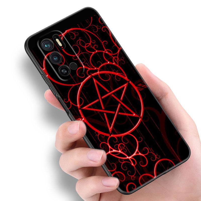 Pentagram 666 Demonic Satanic Black Silicone Phone Case For Xiaomi Redmi Note 10 11 11S 12 13 4G 8 9 11T Pro 5G + 8T 9S 10S 12S