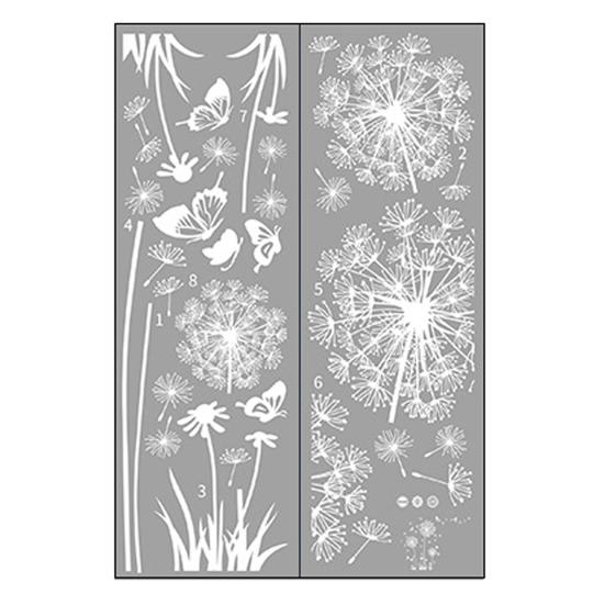 2 Sheets Dandelion Wildflower Wall Decals Peel And Stick Floral Butterflies Wall Stickers