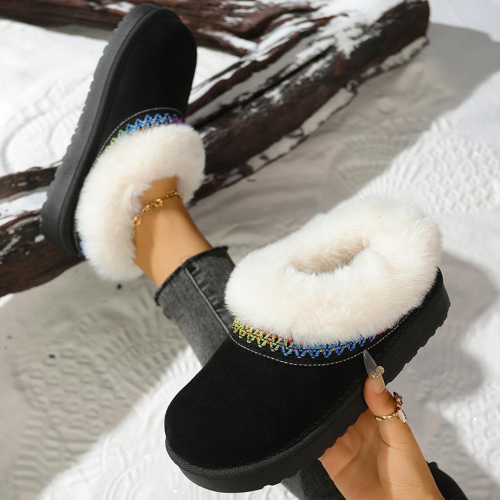 Large-size Fleece Thickened Warm Snow Boots for The Fall/winter of 2025 New One-legged Slips