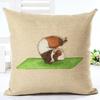 Hamster Yoga Cushion Cover Cotton Linen Pillow Case Animal Hamster Painting Decorative Pillowcase Home Accessories Cushion Cover