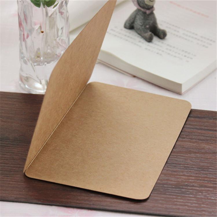 10Pcs Folding Kraft Paper Blank Cards with Rope Gift Blessing Card for Christmas Wedding Birthday Invitation Card Decoration