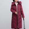 Elegant Middle Age Woman Winter Parkas Long Coat Hooded Overcoat Casual Thick Warm Lady Jackets
