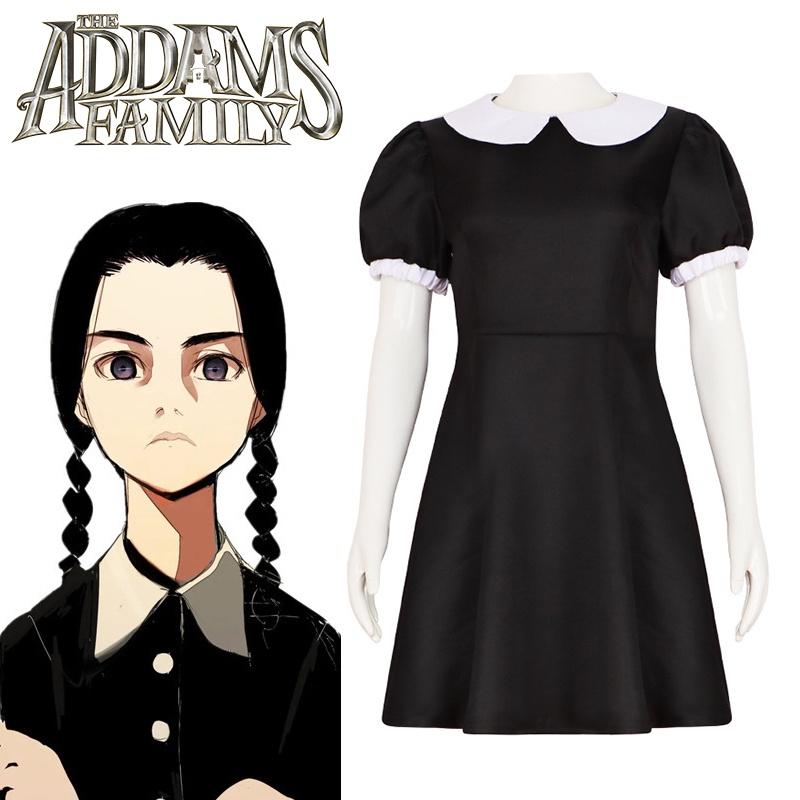 

Семейка Аддамс Платье Косплей Костюм Маскарадная Вечеринка Взрослые Дети 120(KIds)