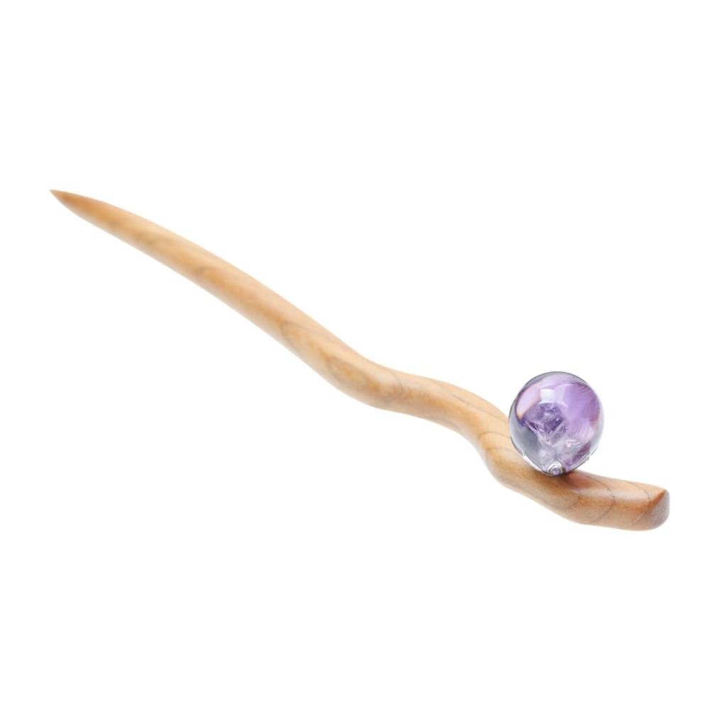 Momoki Amethyst Einzeln 18cm Glas Alltag Japanisch Erwachsenwerden Yukata Abschluss Abschluss Einschulung Kirschblütenzeit Haarnadel, Haarnadel, Perlen,