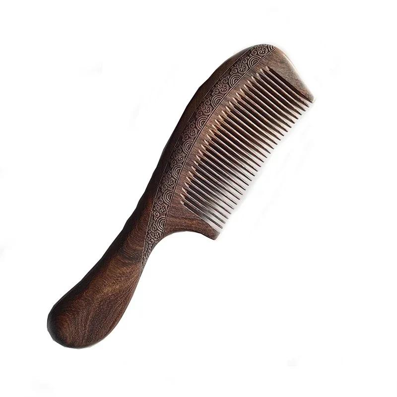 Натуральный Сандаловый Гребень Ароматное Дерево Гребни Двусторонний Гравированный Маленькие Гребни для Волос Подарки Гребень для Волос Расческа