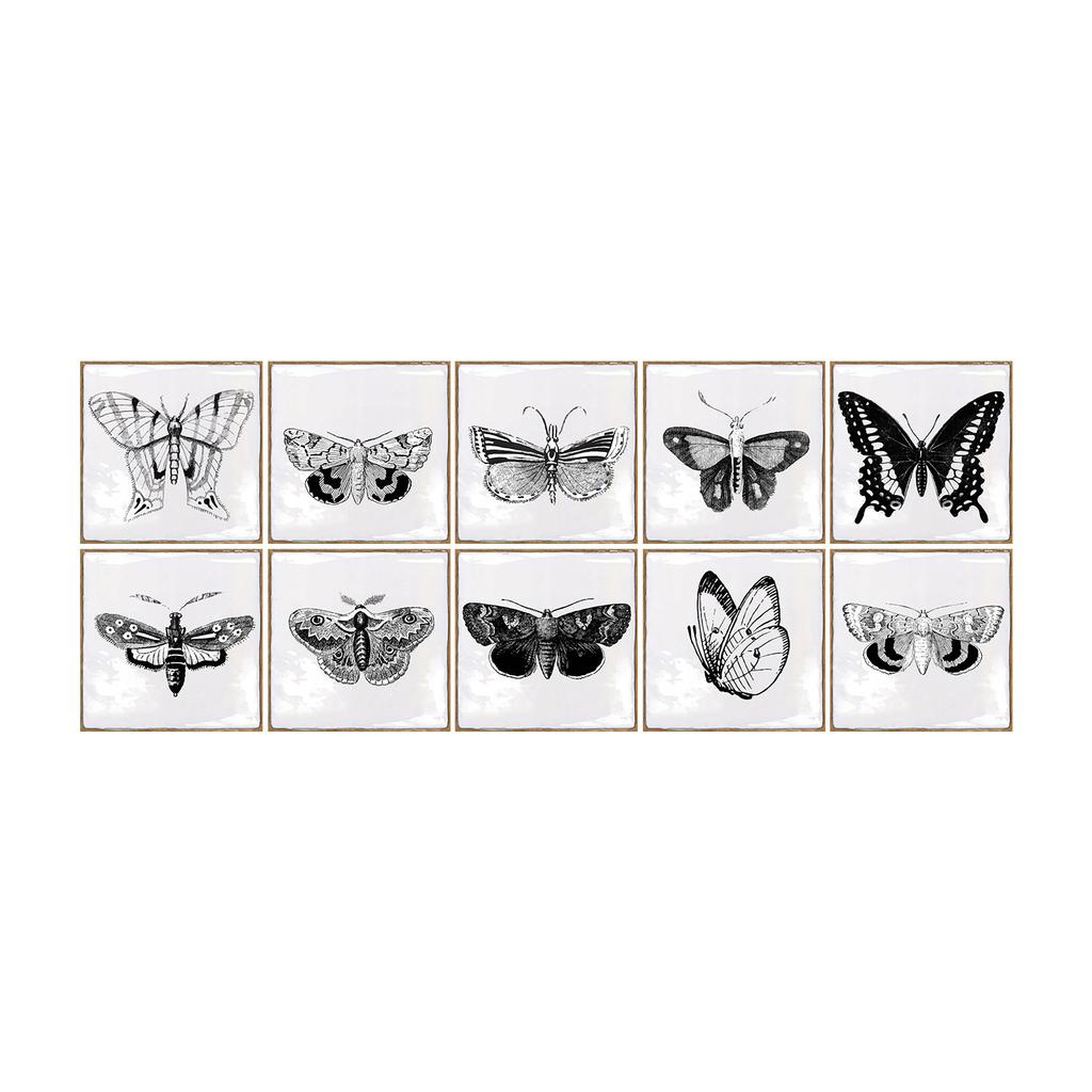 Retro Butterfly Hand-Painted Brick Beautiful Seam Sticker Wall Sticker Kitchen Bathroom Crystal Thickened Waterproof And Moisture-Proof Wallpaper Wall