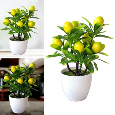 18 cm frutti artificiali limone simulato bonsai decorazione della casa pianta in vaso soggiorno ornamento albero finto