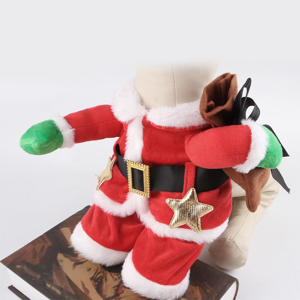 Christmas Dog Costume and Hat Set for All Size Cat Dog Festival Dressingup Suit Party Gathering Outfit Cosplay Accessory