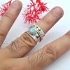 Larimar Ring,Spinner Ring,925 Sterling Silver Band Ring