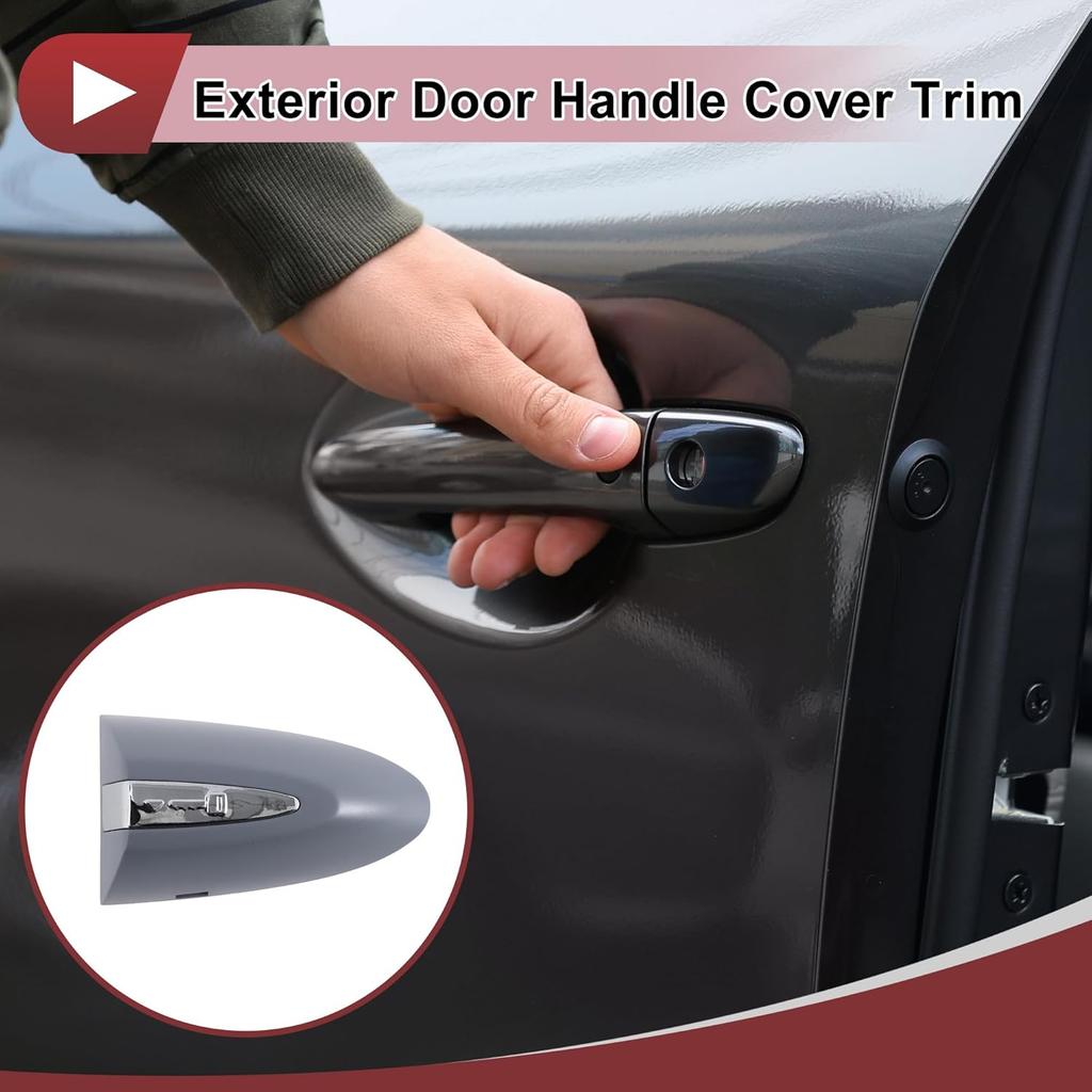 1 Pcs Exterior Door Handle Cover Trim for Jaguar XJ 2010-2019 Door Handle Cover No.C2D32290LML Gray ABS