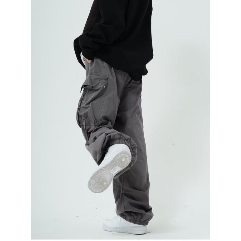 2026 New Straight Leg Loose Casual Pants Solid Color Lazy Drape Pants Men's Spring And Autumn Trendy Brand Khaki Wide Leg Pants