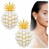 Pineapple Pearl Earrings, Small Stud, Fashionable Fruit, Women'S Gift