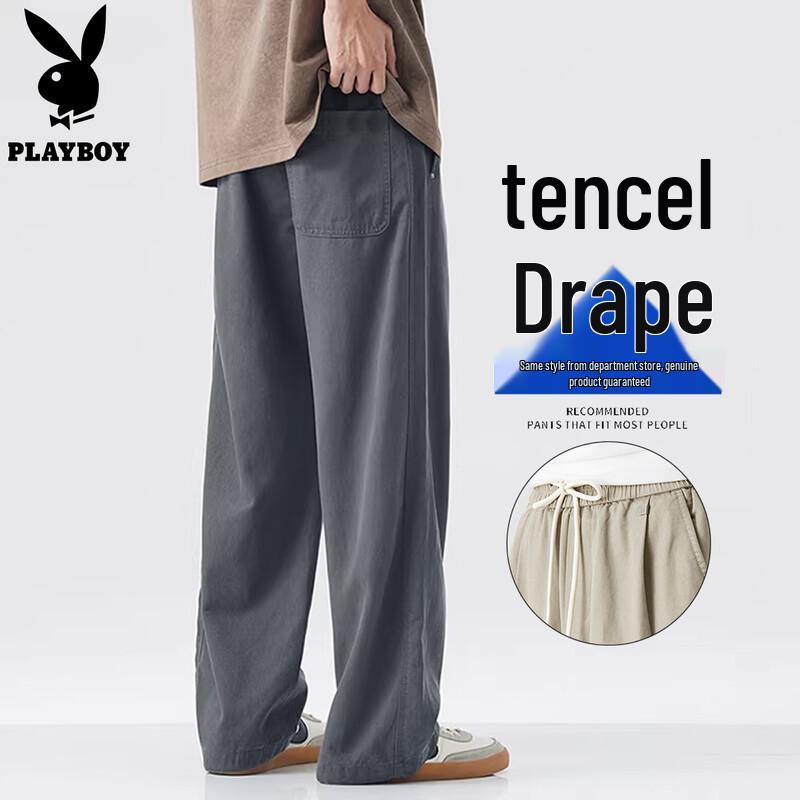 Playboy Men s Tencel Blend Loose Straight Cargo Pants 38