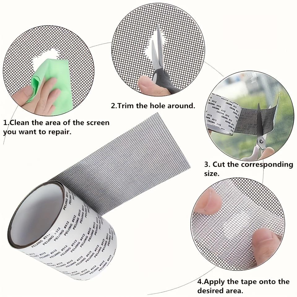1 Mosquito-proof Net Repair Tape, Waterproof Self-adhesive Repair Sheet Suitable for Dormitory Screen Windows and Curtains