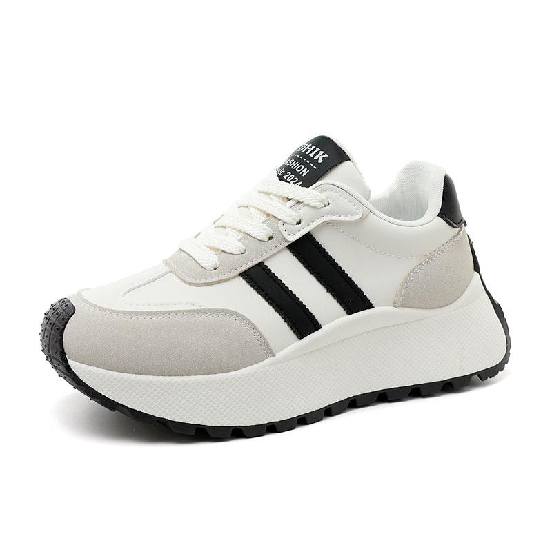 Women Sneakers Spring Thick Bottom Women Shoes 2025 Summer Casual Patchwork Leather Sneakers Femme Outdoor Casual Shoes Ladies