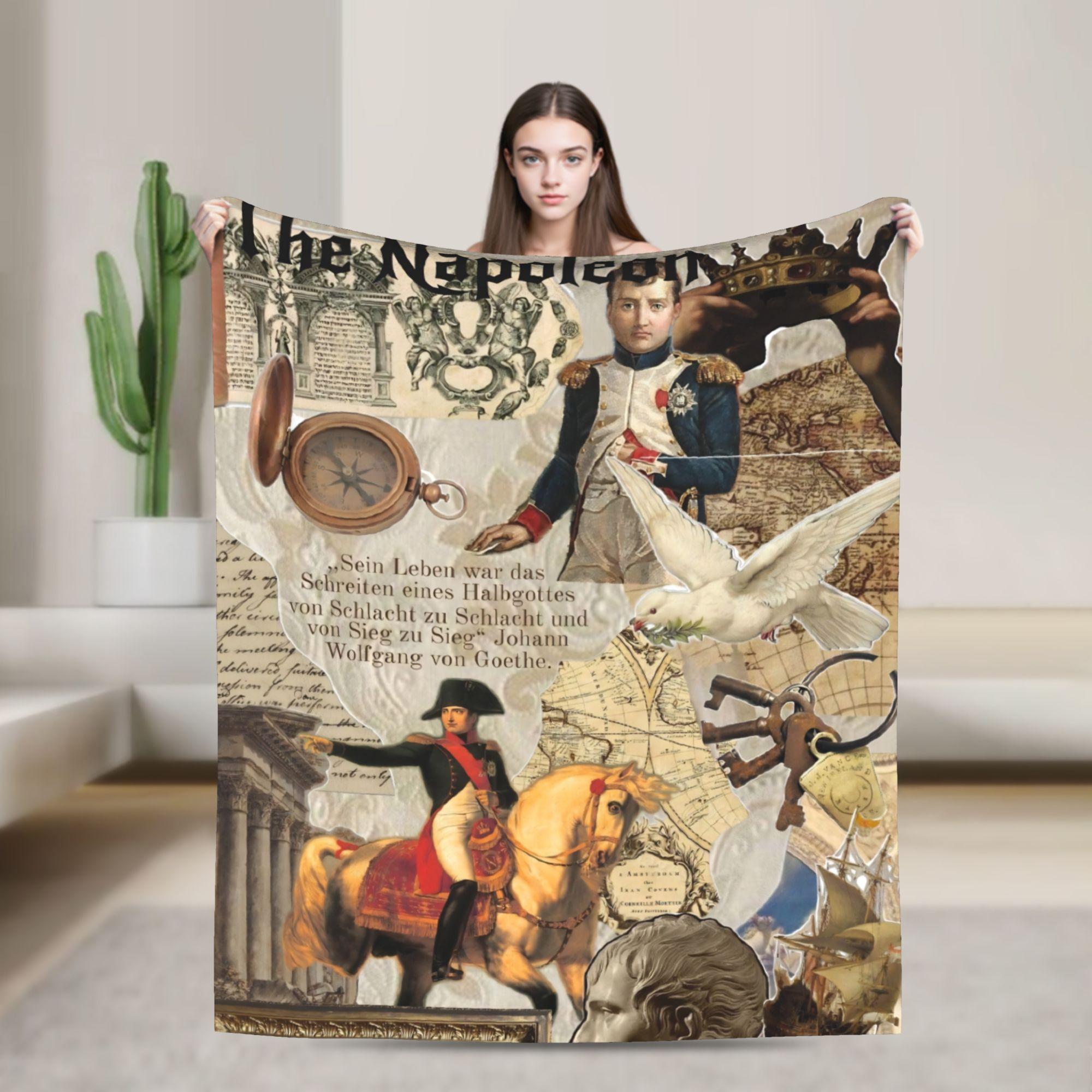 Napoleon the Great Portrait Art Fashion Blanket Emperor Painting Flannel Funny Warm Throw Fashion Blanket for Coverlet All Season Travel 75x90cm