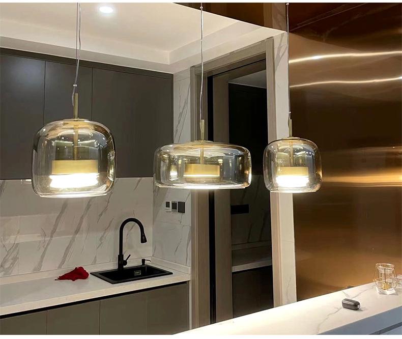 Nordic Modern Minimalist Creative Glass Chandelier for Bar, Restaurant, and Living Room Art.