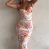 Abito Estivo Floreale con Bretelle Spaccato Slim Senza Maniche Stile Festa Spiaggia Spalline Sottili Abbigliamento Donna Minigonna