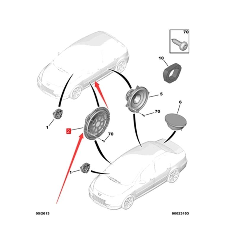 Car Door Speaker 9807145580 DC00436080 for 206 307 308 DC12V 4ohm Door Horn Front Speaker Automotive Accessories