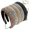 Fashion Handmade Beaded Women Crystal Hairband Diamond Baroque Thickened Sponge Wide Edge Party Show Rhinestone Headband
